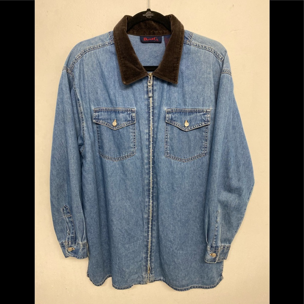 Denim&Co. lightweight Zip-up shirt